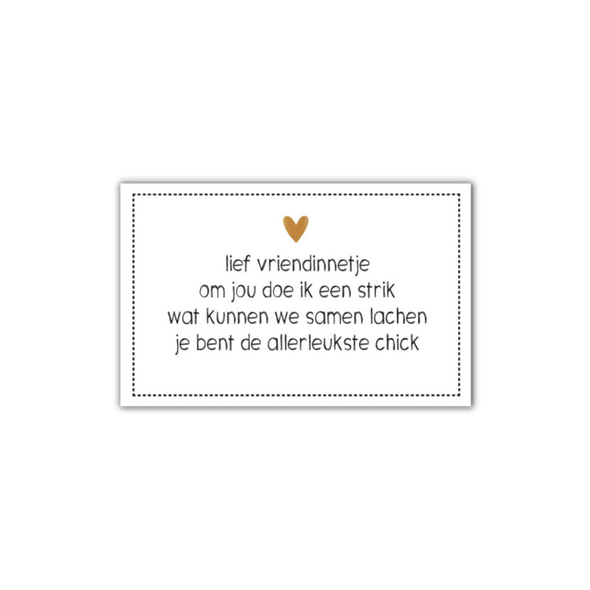 Sticker | Lief vriendinnetje | Rechthoek | wit | 10 stuks