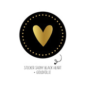 Sticker | Hart Dots Zwart | 10 stuks