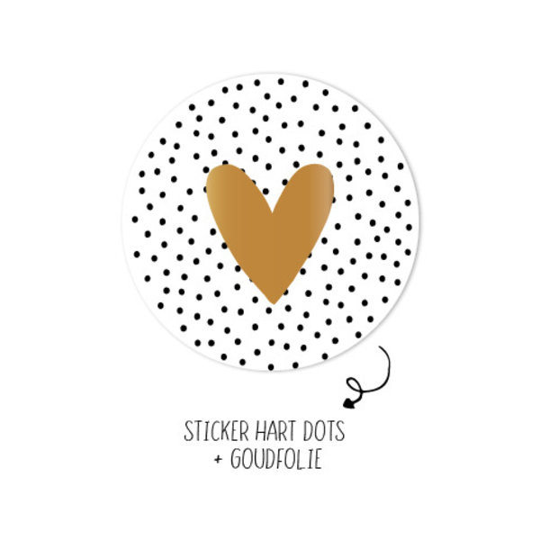 winkeltjevananne Sticker Hart Dots Goud 10 stuks