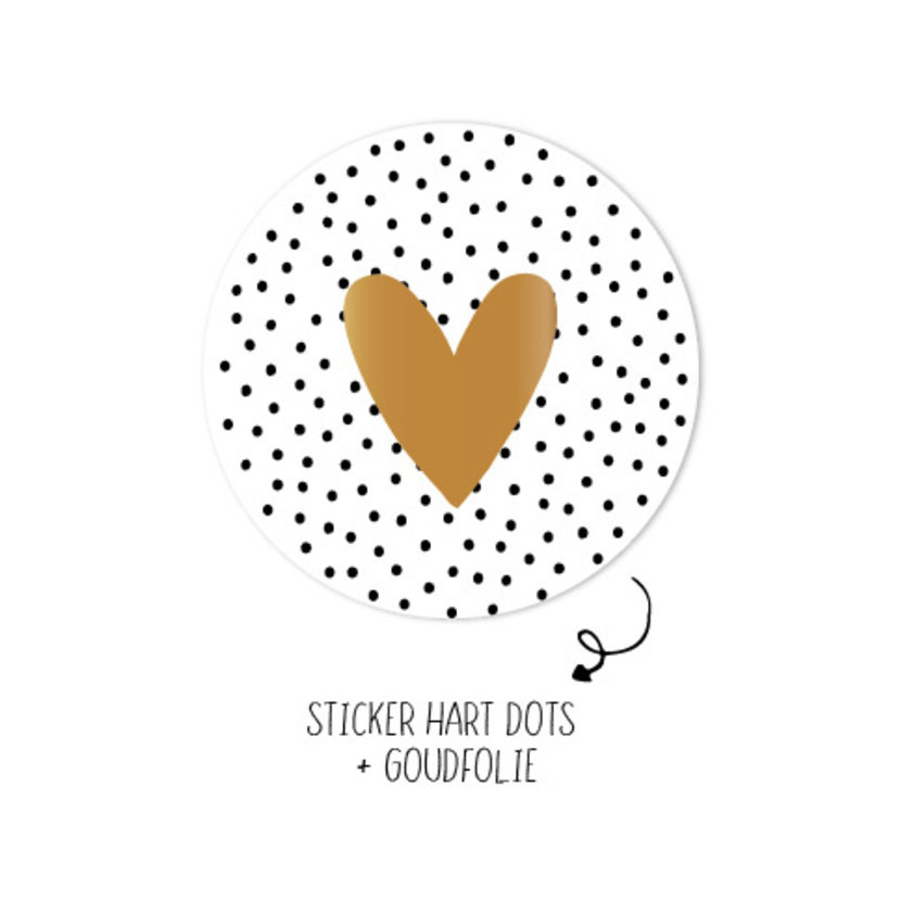 Terug, terug, terug deel Maken Kapel Sticker | Hart Dots Goud | 10 stuks