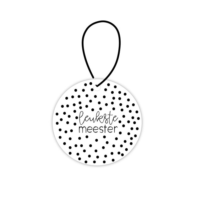 Mini roundie hanger | Leukste meester | Met stippen