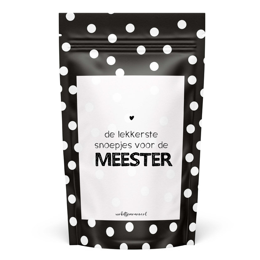 Sweeties | Snoepzak dots | Lekkerste snoepjes voor de meester