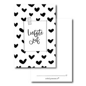 Minikaartje | Liefste juf | Hartjesprint Minikaartje | Liefste juf | Hartjesprint