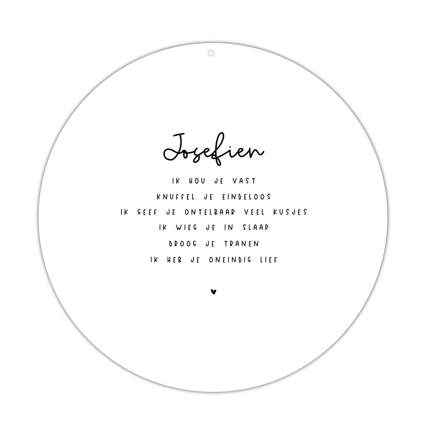 Muurcirkel op maat | Geboortecirkel Hou je vast | Naam