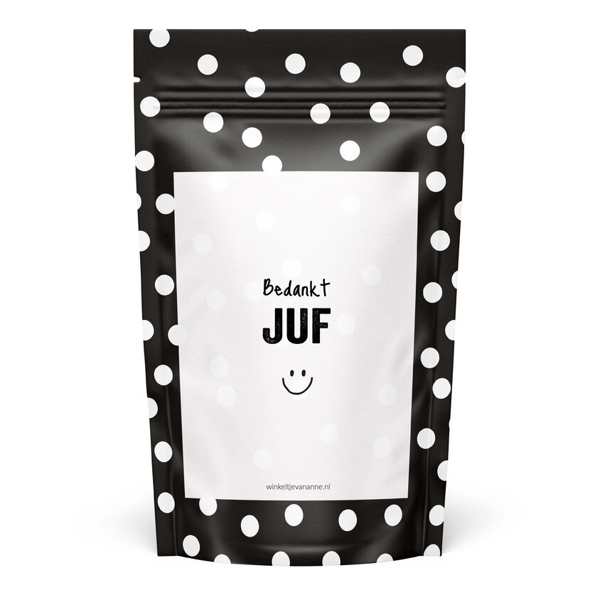 Sweeties | Snoepzak dots | Bedankt juf