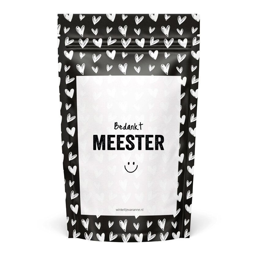 Sweeties | Snoepzak hartjes | Bedankt meester