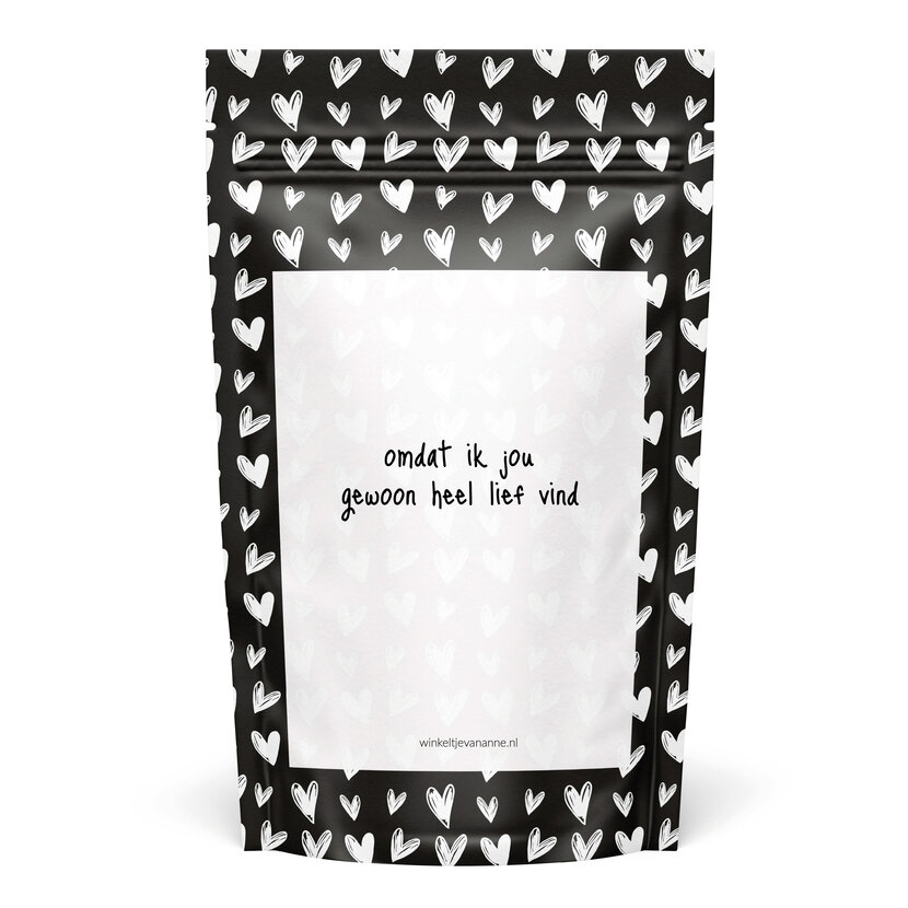 Sweeties | Snoepzak hartjes | Omdat ik je lief vind