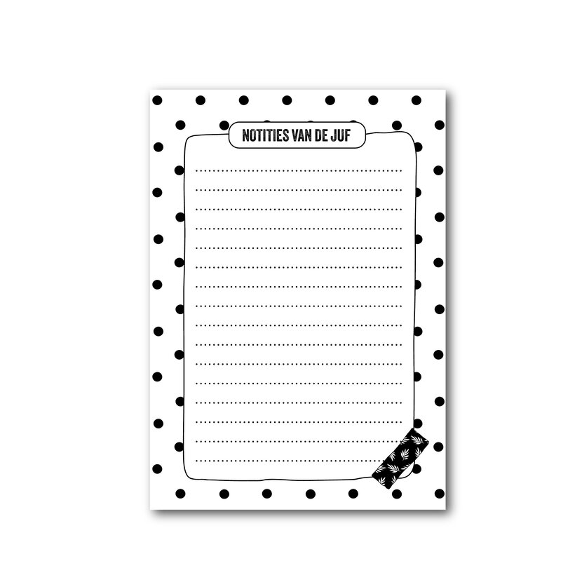 Notitieboekje | A6 |  Juf | Dots