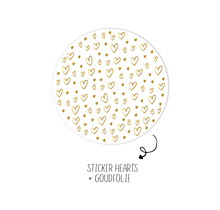 Sticker | Multi hearts gold | 10 stuks