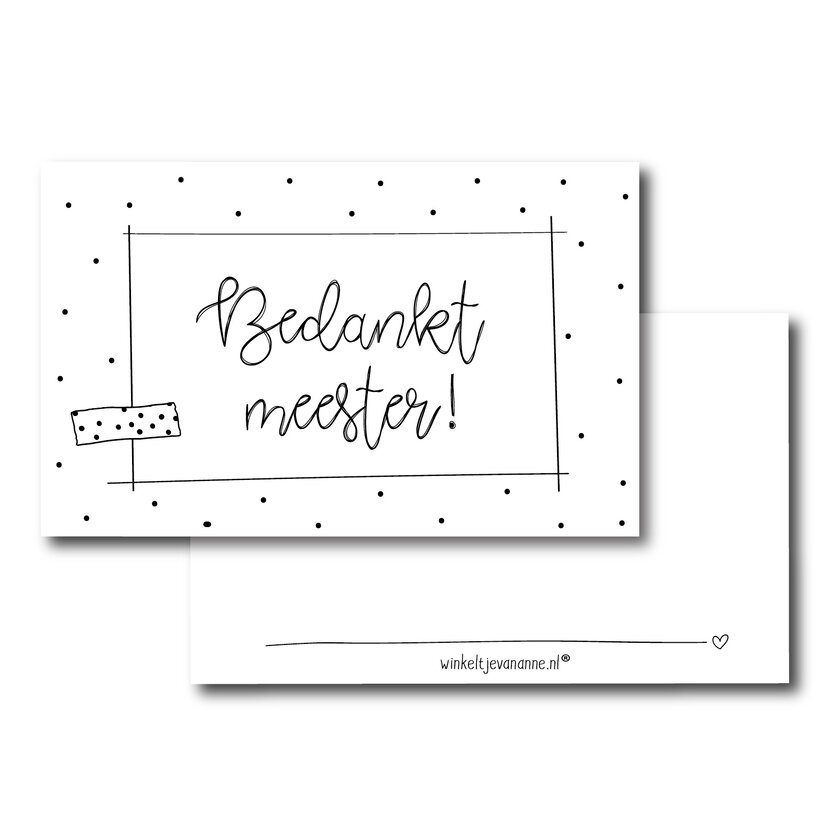 Minikaartje | Bedankt meester