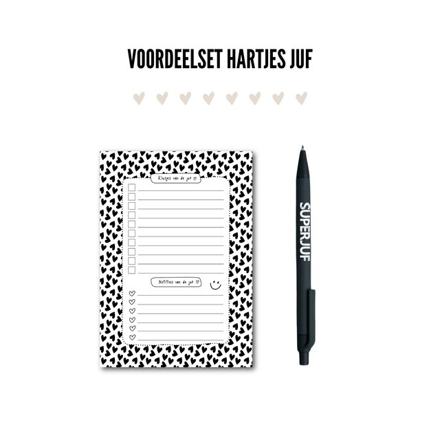 Voordeelset | Juf |Hartjes