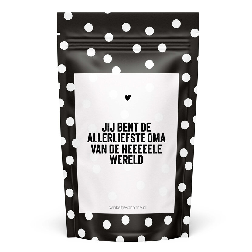 Sweeties | Snoepzak dots | Allerliefste oma van de wereld