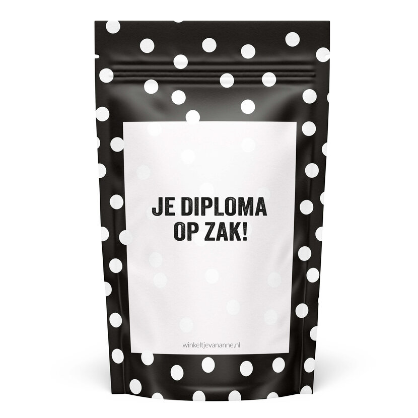 Sweeties | Snoepzak dots | Diploma op zak