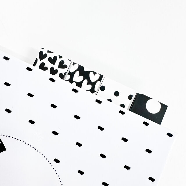 Magnetische boekenleggers | Hearts & Dots | Zwart