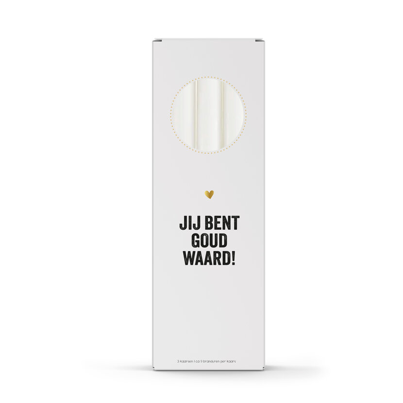 Sfeermakers | Dinerkaarsen | Jij bent goud waard