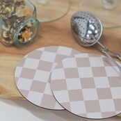 Onderzetter | Zand | Ruitjes Onderzetter | Zand | Ruitjes