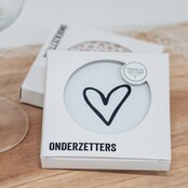 Onderzetter | Wit | Met jou is het altijd wijn Onderzetter | Wit | Met jou is het altijd wijn