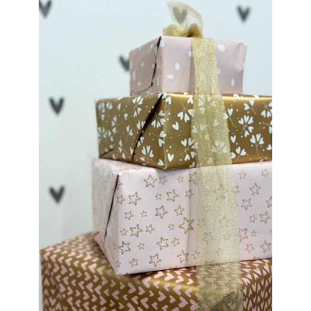 Rol inpakpapier | Stars Pink | 3 meter