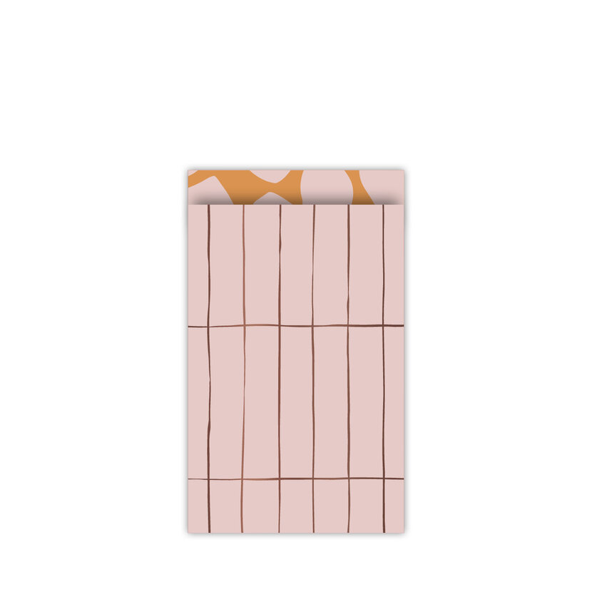 Kadozakjes | Goud Striped Pink | Per 5 stuks