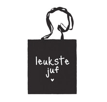 Katoenen tas | Leukste juf | Zwart