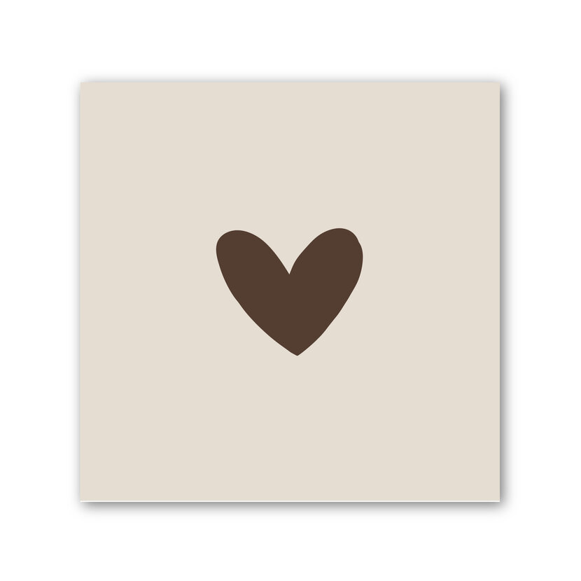 Forex tegeltje | In geschenkverpakking | Hartje Beige