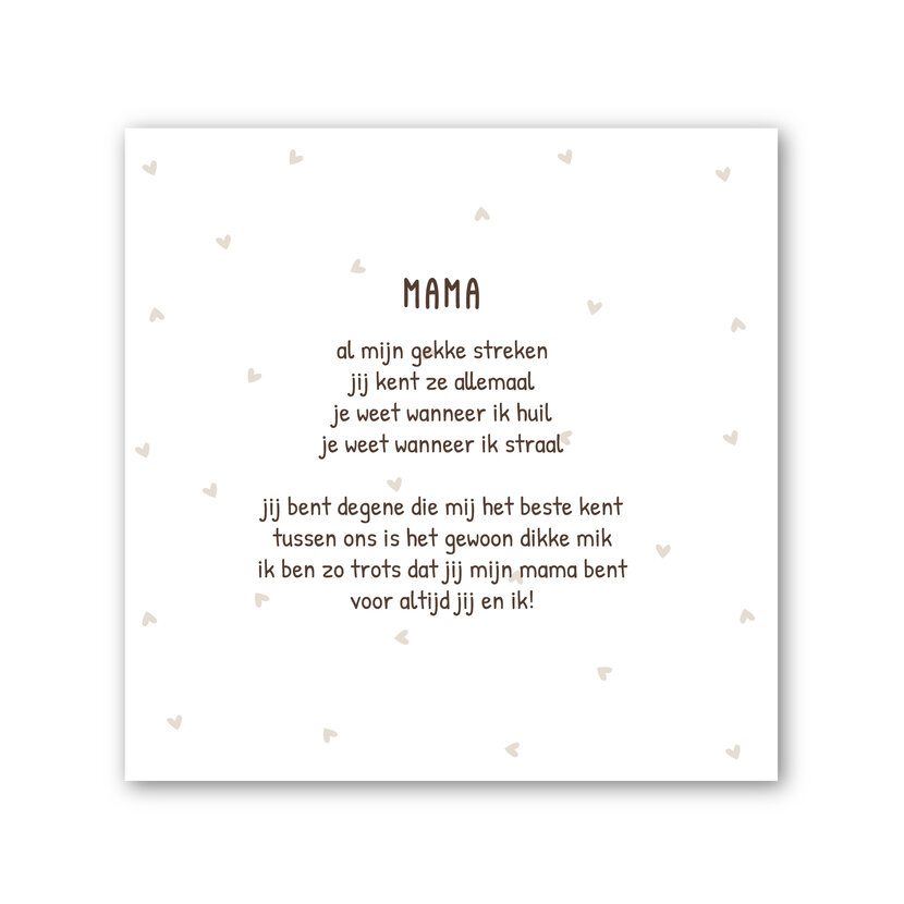Forex tegeltje | In geschenkverpakking | Mama gedichtje