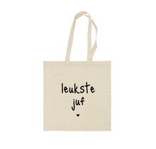 Katoenen tas | Leukste juf | Beige