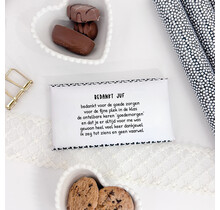 Tony reep | Gedichtje juf | Reep + geprint wikkel