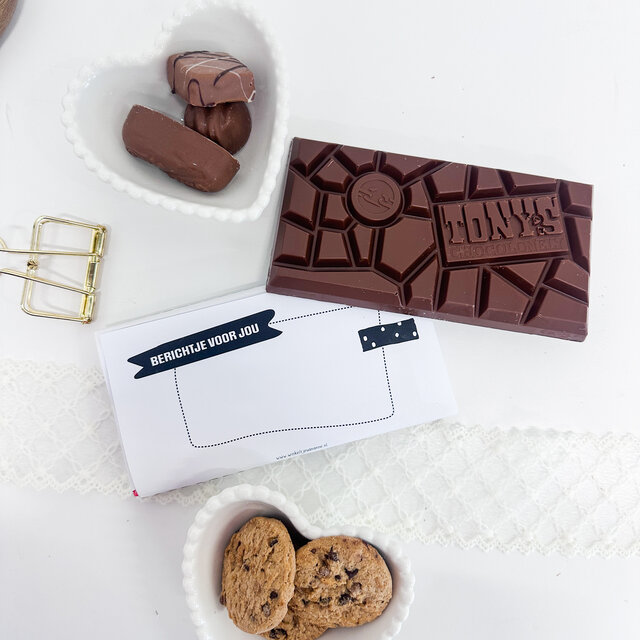 Tony reep | Gedichtje juf | Reep + geprint wikkel