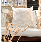Buitenkussen | SUPERSIZE | 60 x 60 CM | Hearts Beige