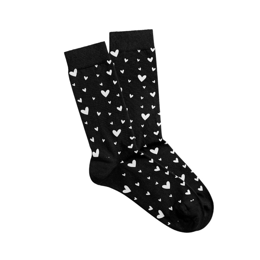 Sokken | Hartjes Zwart | 36-41