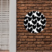 Roundie |  Muurcirkel | Hartjes Zwart