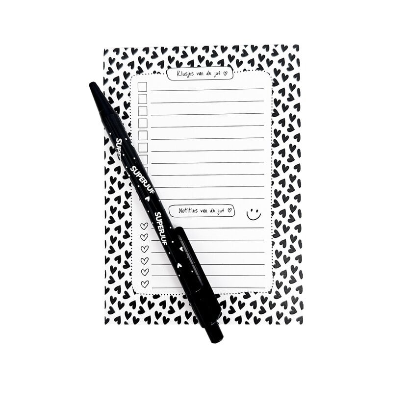 Voordeelset | Juf |Hartjes | Juf all over pen