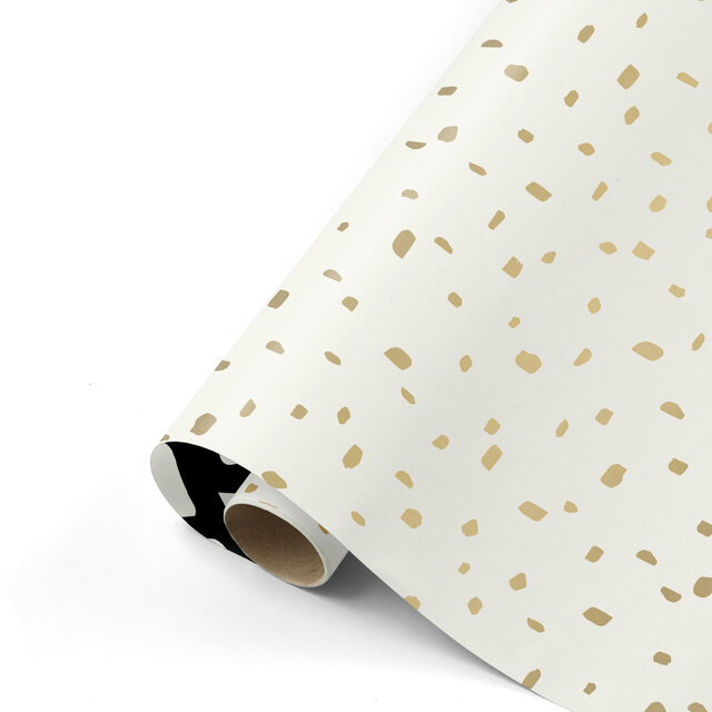 Rol inpakpapier | Flocks Gold Retro | 3 meter