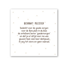 Forex tegeltje | In geschenkverpakking | Meester gedichtje
