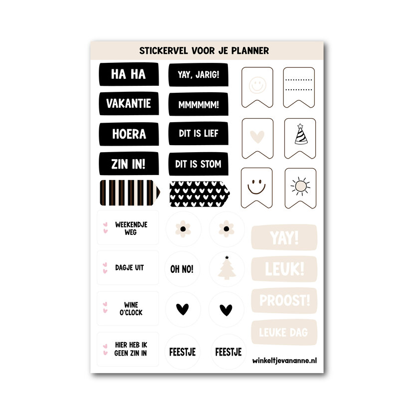 Stickervel voor bij je planner | A5 | Nude
