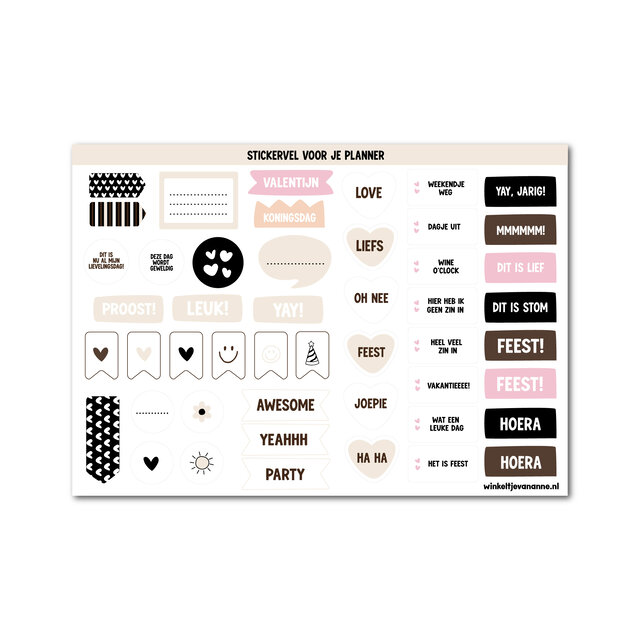 Stickervel voor bij je planner | A4 | Nude