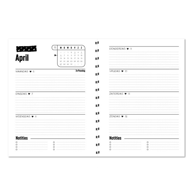 Agenda 2026 | Horizontale schrijfrichting | Met gratis stickervel