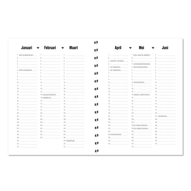 Agenda 2026 | Horizontale schrijfrichting | Met gratis stickervel