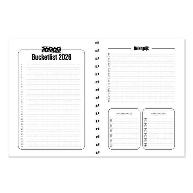 Agenda 2026 | Verticale schrijfrichting | Met gratis stickervel