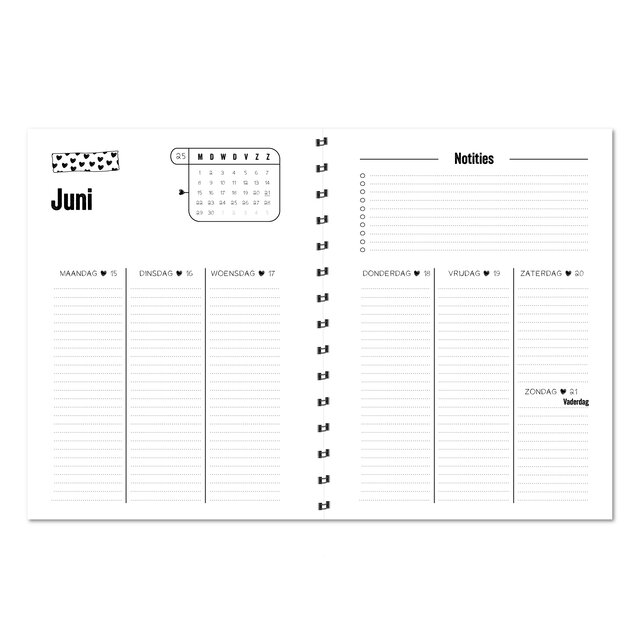 Agenda 2026 | Verticale schrijfrichting | Met gratis stickervel