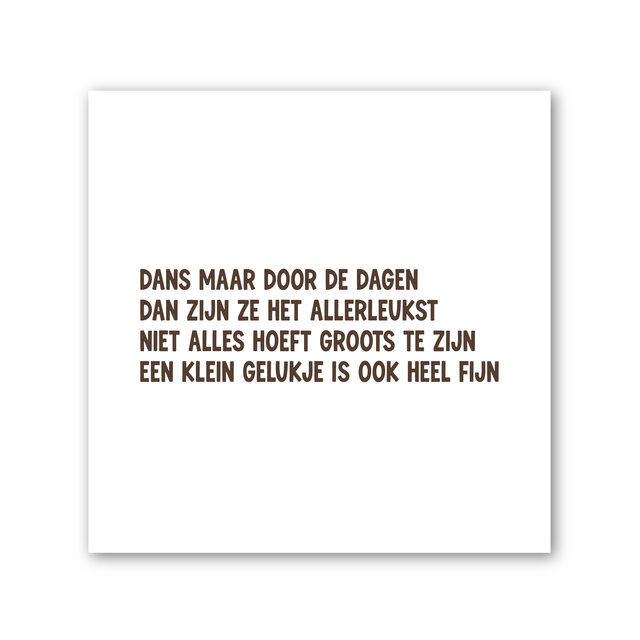 Forex tegeltje | In geschenkverpakking | Dans door de dagen