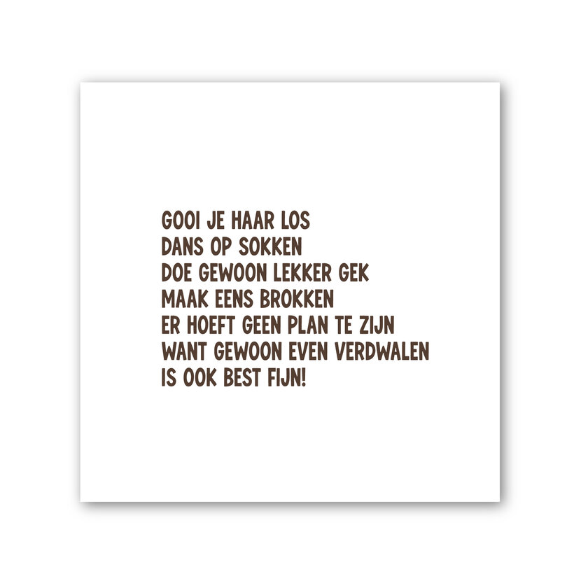 Forex tegeltje | In geschenkverpakking | Gooi je haar los