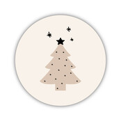 Onderzetter | beige | Kerstboompje