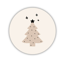 Onderzetter | beige | Kerstboompje