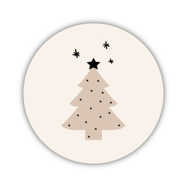 Onderzetter | beige | Kerstboompje