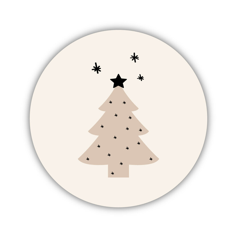 Onderzetter | Beige | Kerstboompje