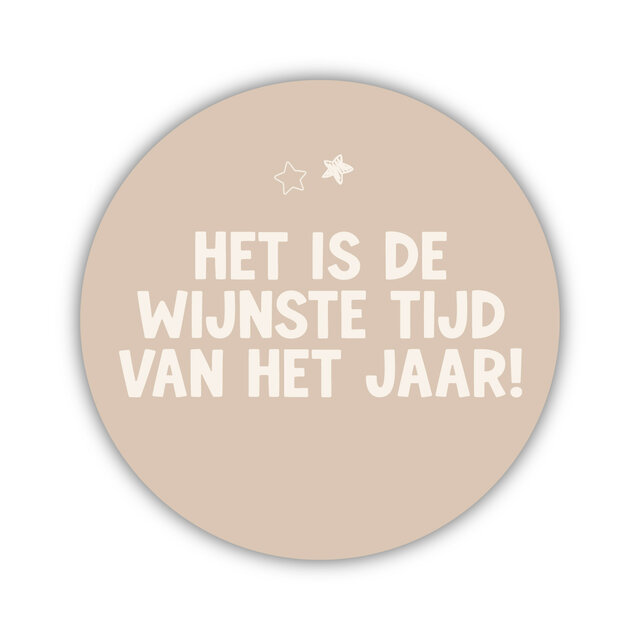Onderzetter | Beige | Wijnste tijd