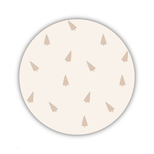 Onderzetter | Beige | Kerstboompjes mix