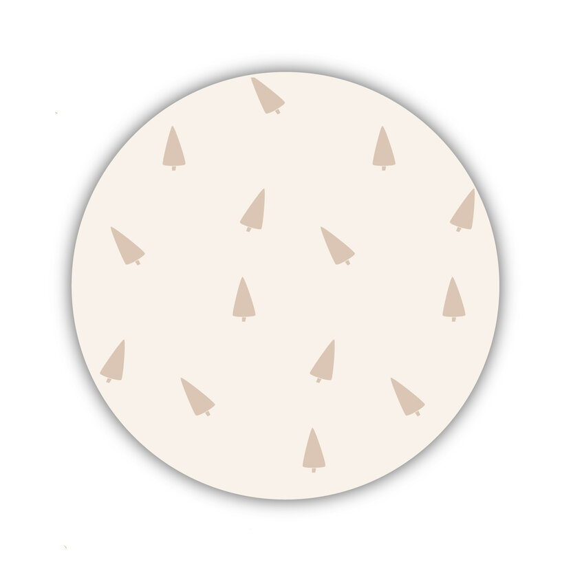 Onderzetter | Beige | Kerstboompjes mix